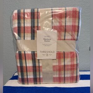 Threshold Multicolor Plaid Matelassé Blanket